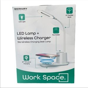 Merkury Innovations 9" Desktop Pen Organizer LED Lamp + Wireless Charger